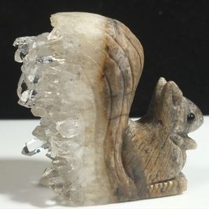 Hand carved quartz squirrel